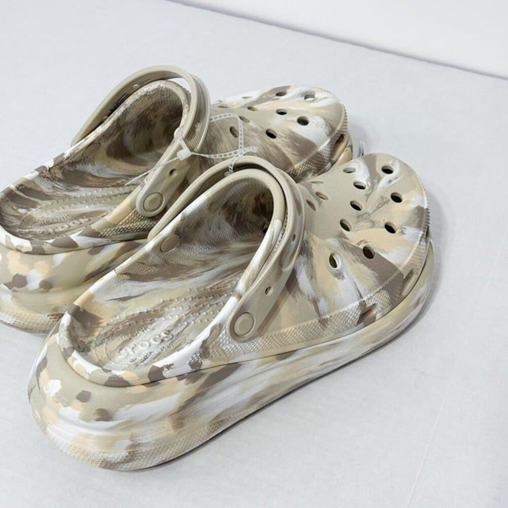 Crocs NWT Sz M12/W14 Bone Multi Classic Crush Platform Clogs - Picture 4 of 9